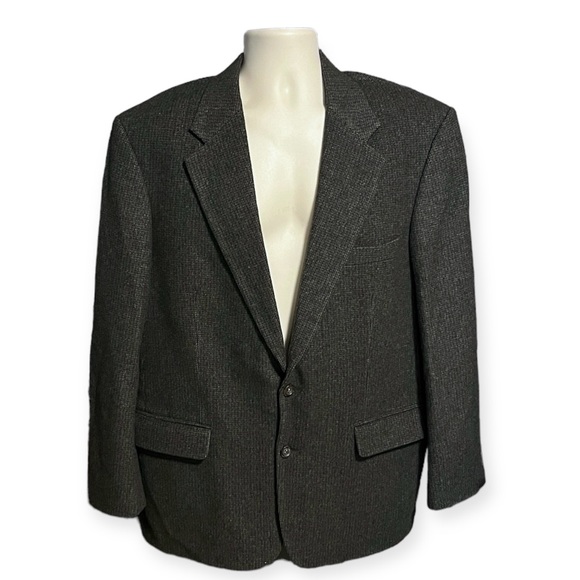 Vintage Wool Blended Robert Stock Blazer Nailshead Patterned Gray 42 - Picture 1 of 5